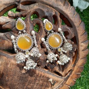 Aabha Brass Jhumki Yellow
