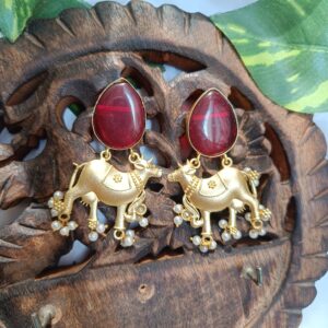Kamdhenu Earrings Red