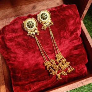 Kusumika Kashmiri Earrings Green