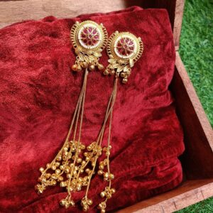 Kusumika Kashmiri Earrings Ruby Pink