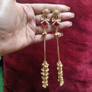 Suryamukhi Kashmiri Earrings Red