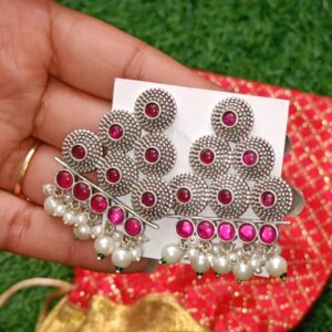 Rangmoti Chandbali Ruby Pink