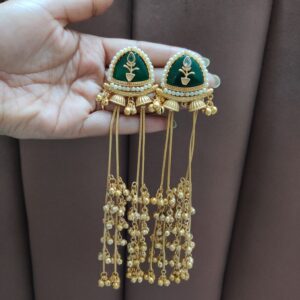 Vaani Brass Earrings Green