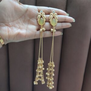 Parrot motifs Brass Earrings Yellow