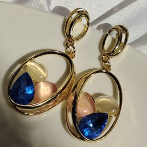 Oval crystal drops Earrings