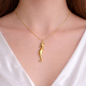 Golden seahorse Pendant Necklace