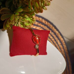 Anti Tarnish Bracelet Orange Leaf