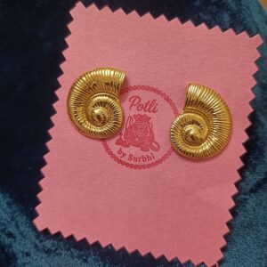 Golden snail stud earrings