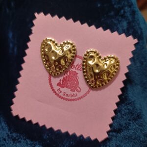 Golden heart stud earrings