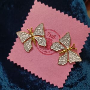 Enamel butterfly Earrings white
