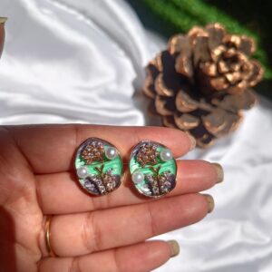 Green Enamel studs