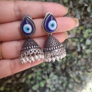 Evil eye silver brass Jhumki