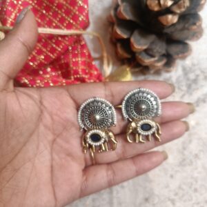 Royal Elephant studs Dual tone Dark blue