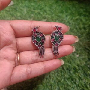 Bird brass earrings