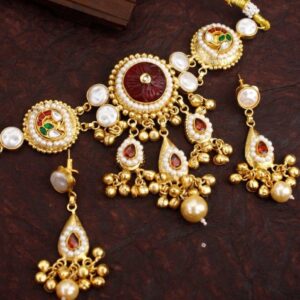 Anaya Kashmiri Choker Necklace Red