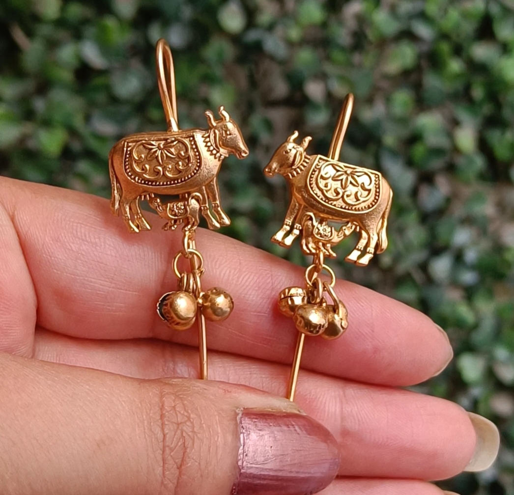 Cow motifs bugadi earrings