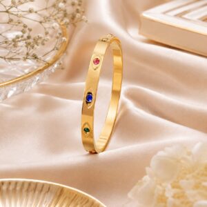 Multicolour stone Anti Tarnish bracelet