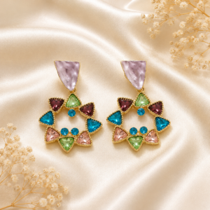 Multicolor Geometric Anti Tarnish earrings
