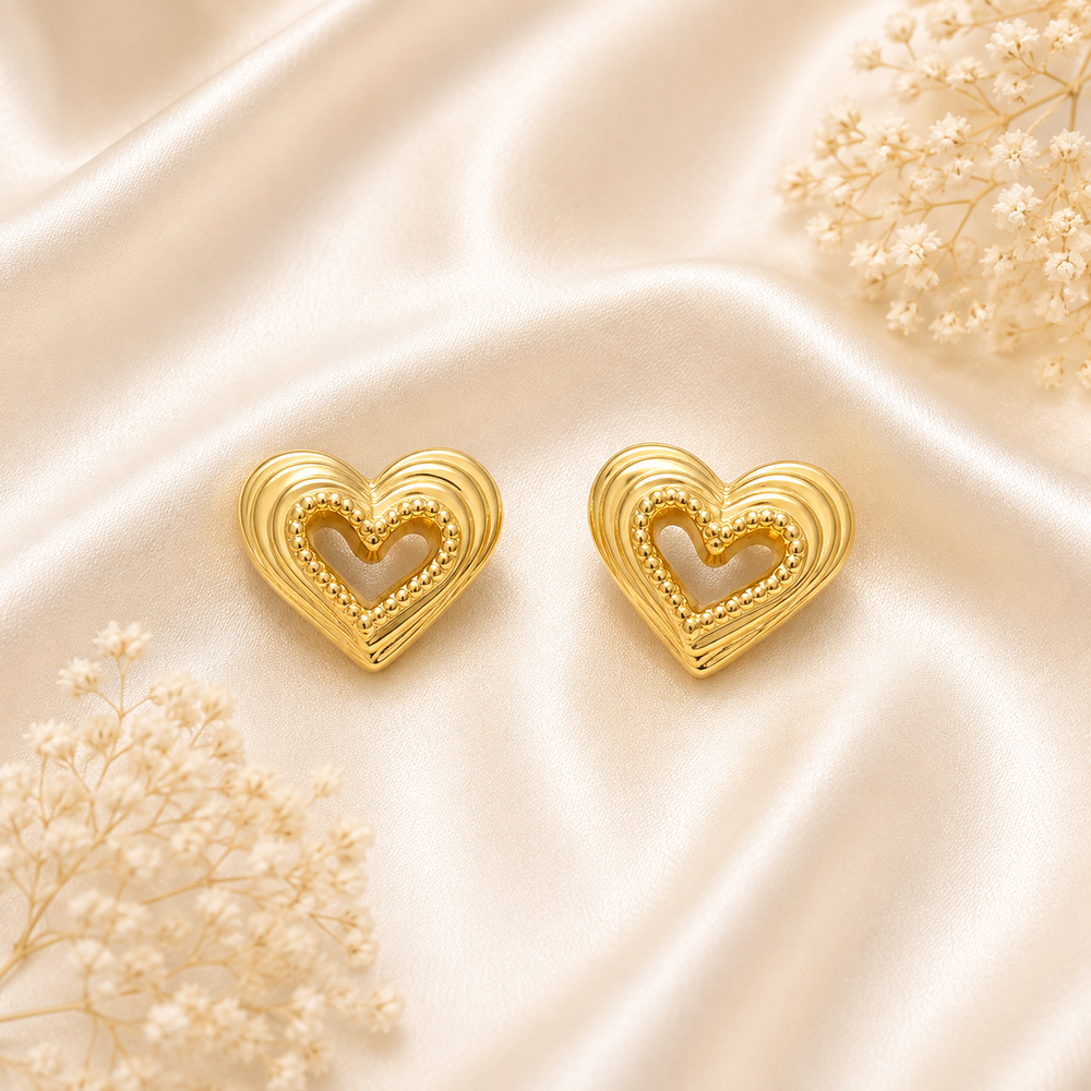 heart shaped Anti Tarnish earrings