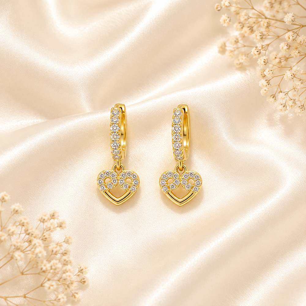 heart shaped Anti Tarnish earrings