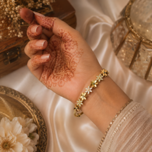 Gold Tone anti tarnish hand bracelet