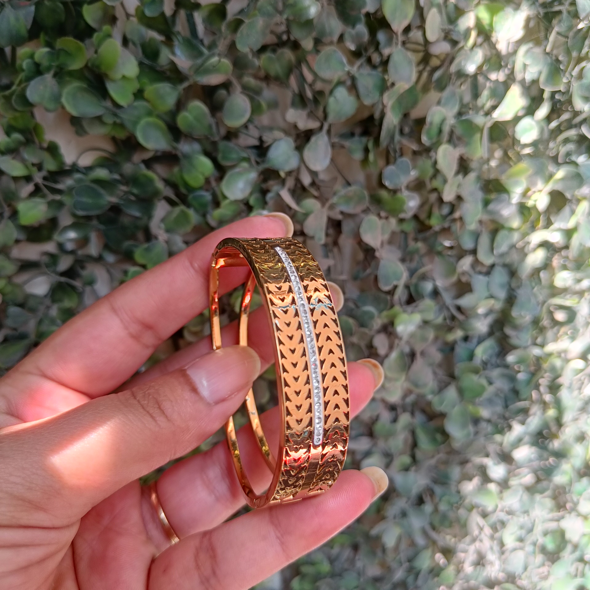 Gold Tone anti tarnish kada bracelet