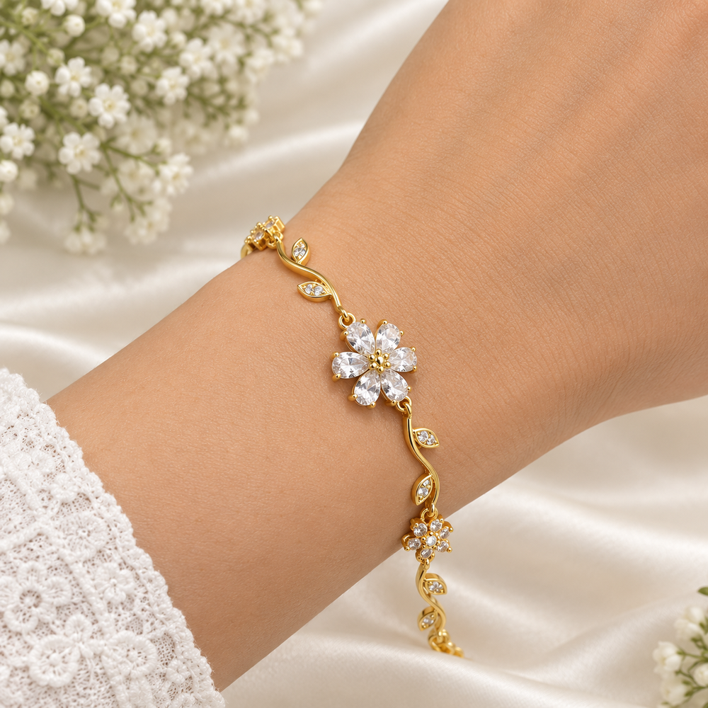 Gold Tone anti tarnish hand bracelet