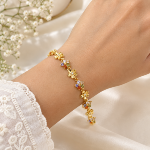 Gold Tone anti tarnish hand bracelet
