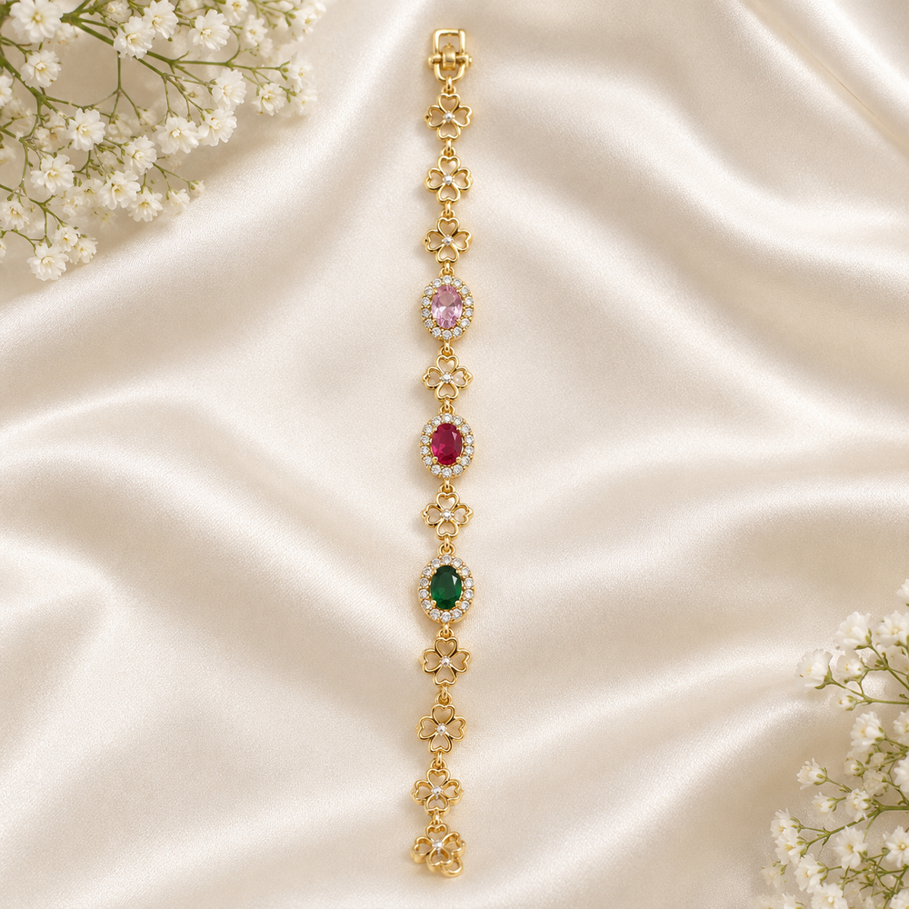 Gold Tone anti tarnish hand bracelet