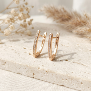 Anti Tarnish earrings with AD stones detailing