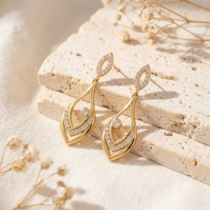 Anti Tarnish earrings with AD stones detailing